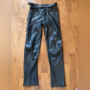 Black Leather Pants with Belt